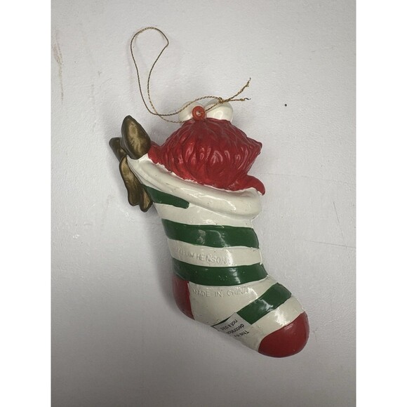 Vintage 1993 Sesame Street Kurt Adler Christmas Ornament Elmo in Stocking - Picture 4 of 6